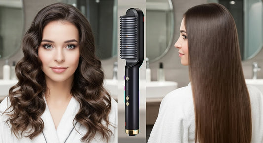 ✨ Cepillo Alisador Eléctrico – Liso Perfecto en Minutos ✨