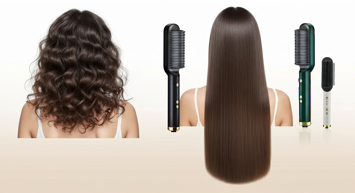 ✨ Cepillo Alisador Eléctrico – Liso Perfecto en Minutos ✨