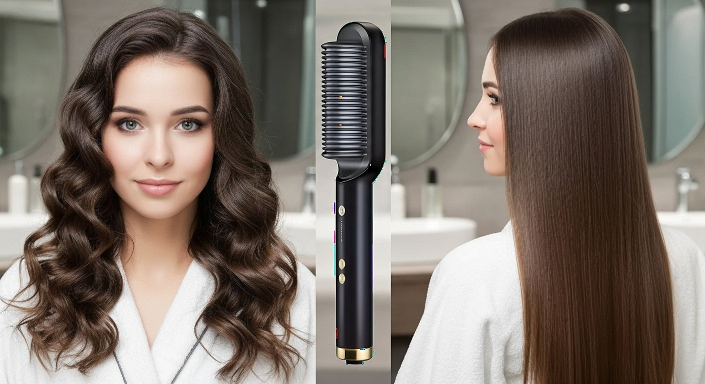 ✨ Cepillo Alisador Eléctrico – Liso Perfecto en Minutos ✨